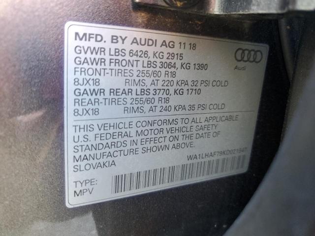 2019 AUDI Q7 PREMIUM WA1LHAF79KD021547