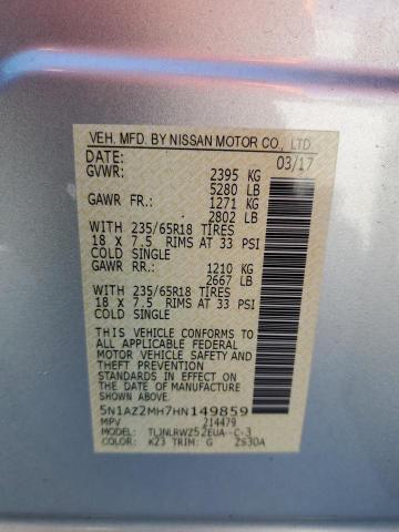 2017 NISSAN MURANO S 5N1AZ2MH7HN149859