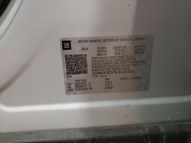 2020 CHEVROLET EQUINOX LT - 2GNAXJEV3L6122431