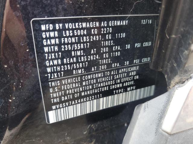 2017 VOLKSWAGEN TIGUAN WOL WVGSV7AX4HK022111