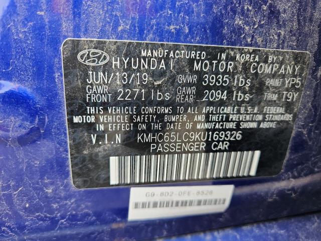 2019 HYUNDAI IONIQ BLUE KMHC65LC9KU169326