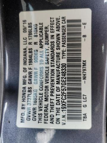 2016 HONDA CIVIC LX 19XFC2F57GE248330