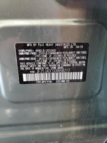 2016 SUBARU FORESTER 2 JF2SJADC0GH558217