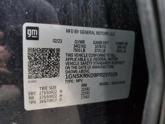 2023 CHEVROLET TAHOE 1GNSKRKD9PR297029