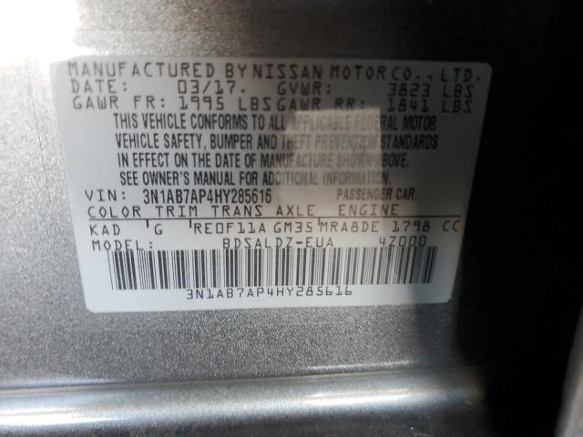 2017 NISSAN SENTRA S 3N1AB7AP4HY285616