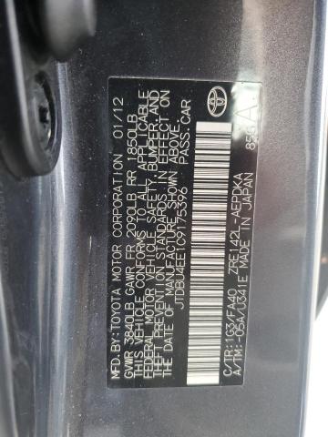2012 TOYOTA COROLLA BA - JTDBU4EE1C9175396