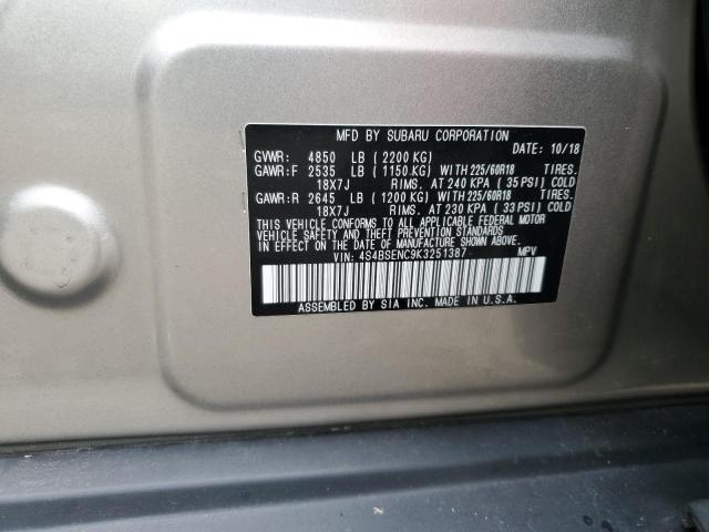 2019 SUBARU OUTBACK 3. 4S4BSENC9K3251387