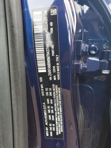 2021 ALFA ROMEO GIULIA TI ZARFANBN6M7643744