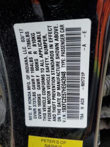 2017 HONDA CIVIC LX 19XFC2E57HE043948