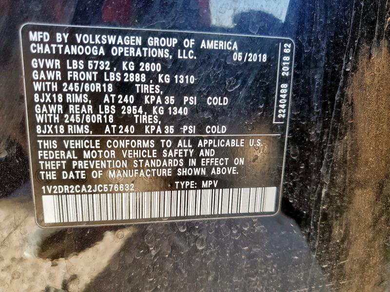 2018 VOLKSWAGEN ATLAS SE - 1V2DR2CA2JC576632