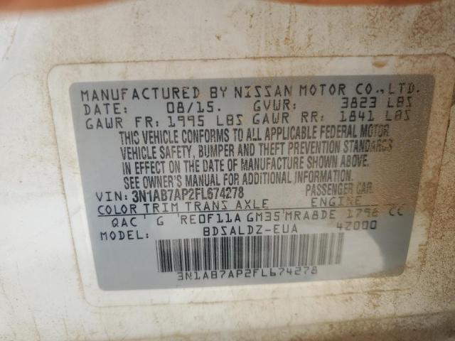 2015 NISSAN SENTRA S - 3N1AB7AP2FL674278