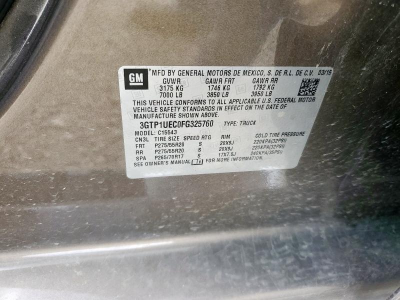 2015 GMC SIERRA C15 - 3GTP1UEC0FG325760
