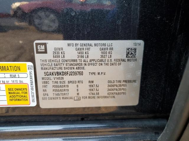 2015 BUICK ENCLAVE 5GAKVBKD8FJ239760