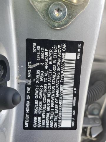 2018 HONDA CIVIC EX - SHHFK7H57JU233887