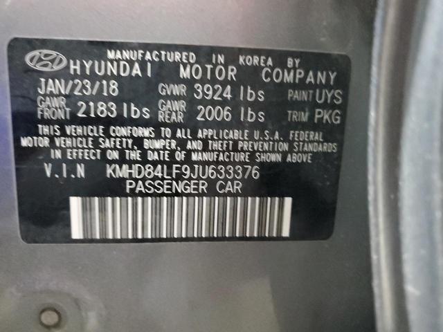 2018 HYUNDAI ELANTRA SE KMHD84LF9JU633376