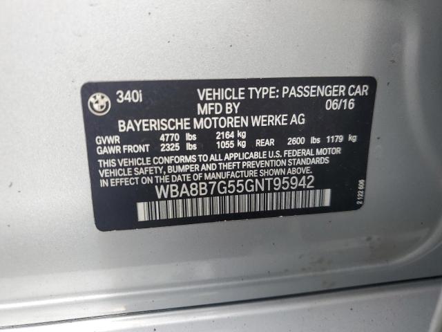 2016 BMW 340 XI WBA8B7G55GNT95942