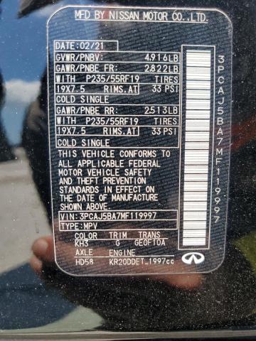 2021 INFINITI QX50 LUXE 3PCAJ5BA7MF119997