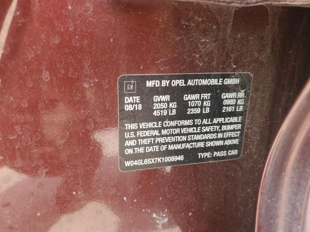 2019 BUICK REGAL PREF W04GL6SX7K1008946