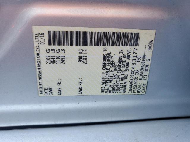 2016 NISSAN MAXIMA 3.5 1N4AA6AP1GC433177