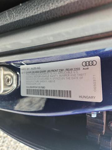 2017 AUDI A3 PREMIUM WAUB8HFF0H1057880