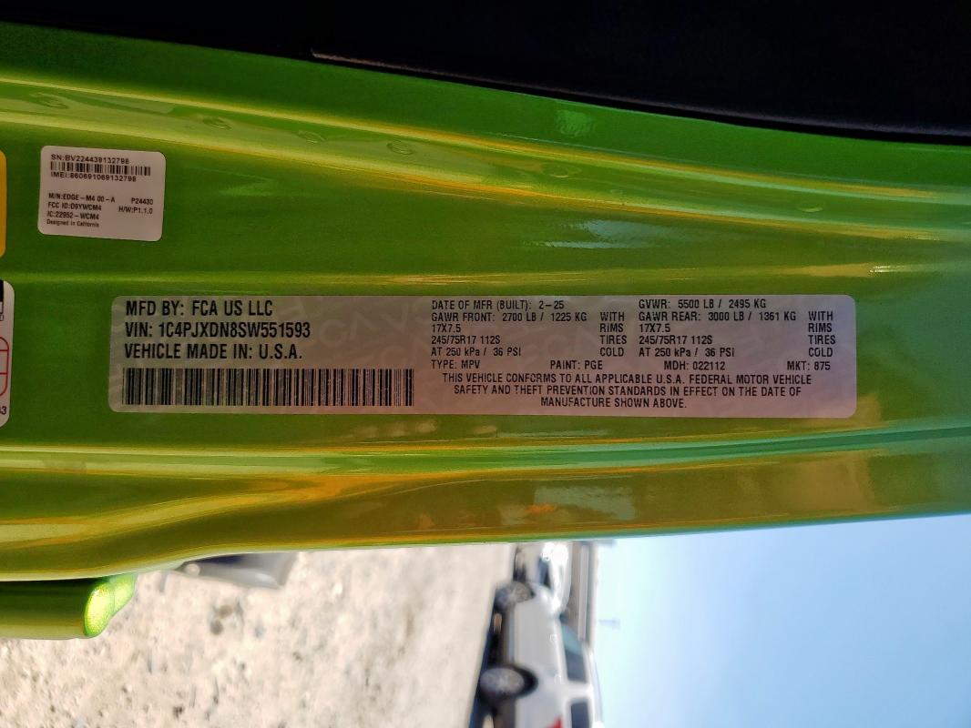 2025 JEEP WRANGLER S 1C4PJXDN8SW551593