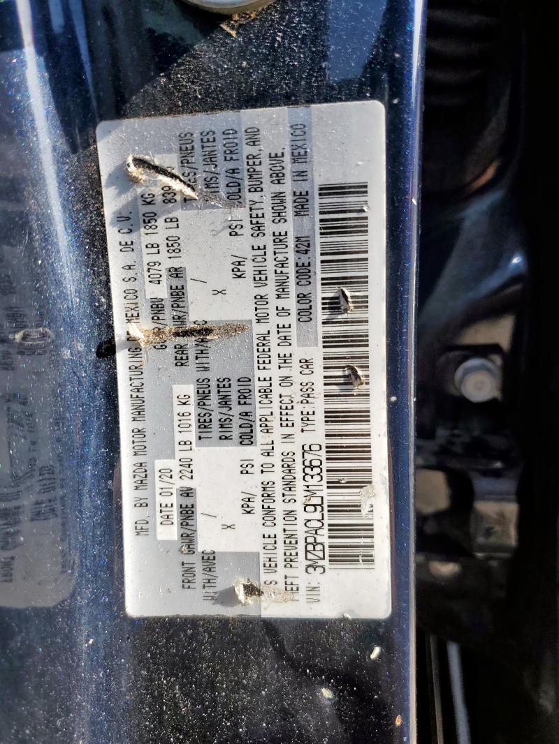 2020 MAZDA 3 SELECT 3MZBPACL9LM133676