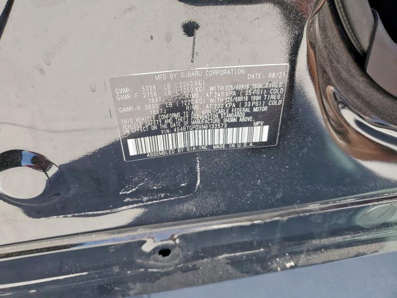 2022 SUBARU OUTBACK TO 4S4BTGPDXN3132573