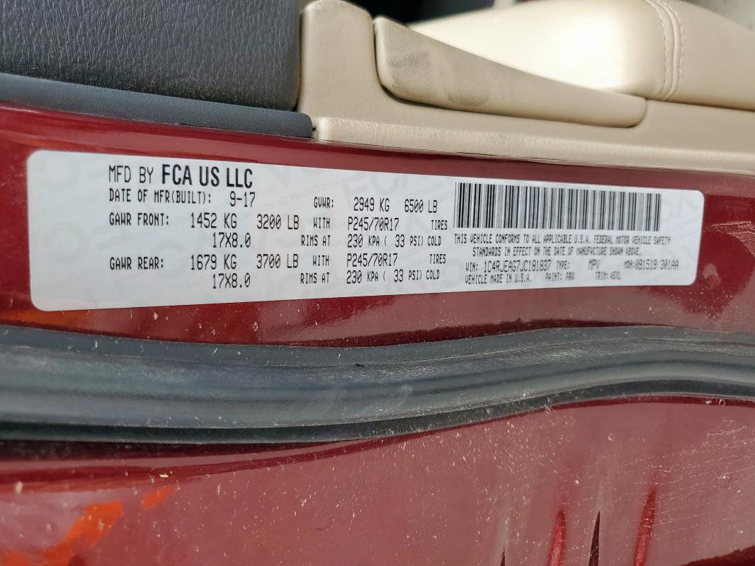 2018 JEEP GRAND CHER 1C4RJEAG7JC181837