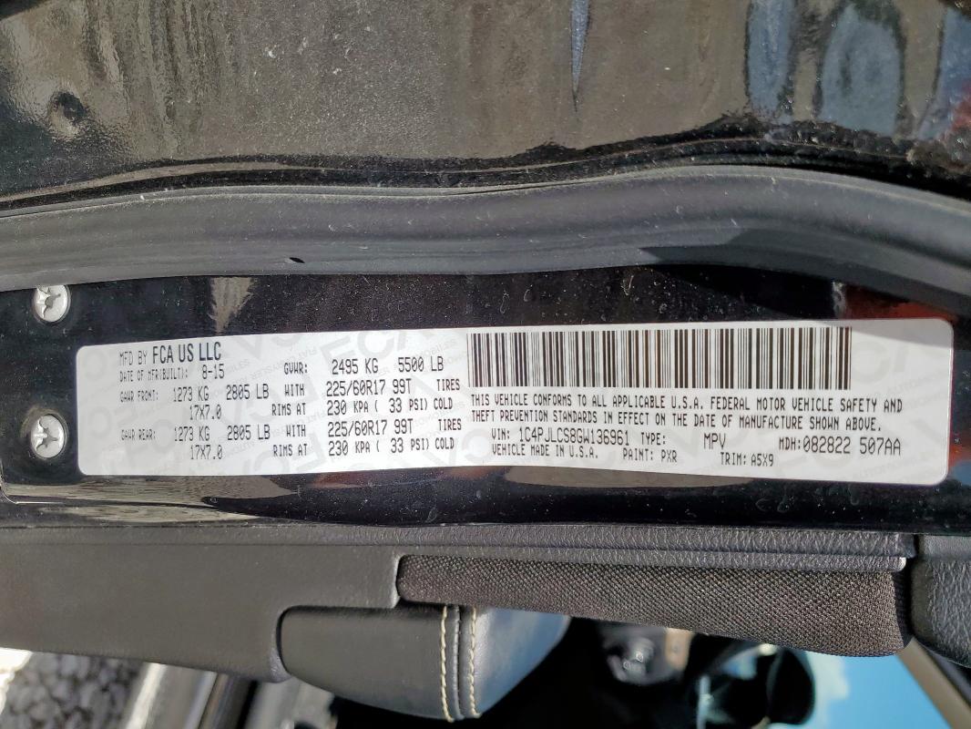 2016 JEEP CHEROKEE L - 1C4PJLCS8GW136961