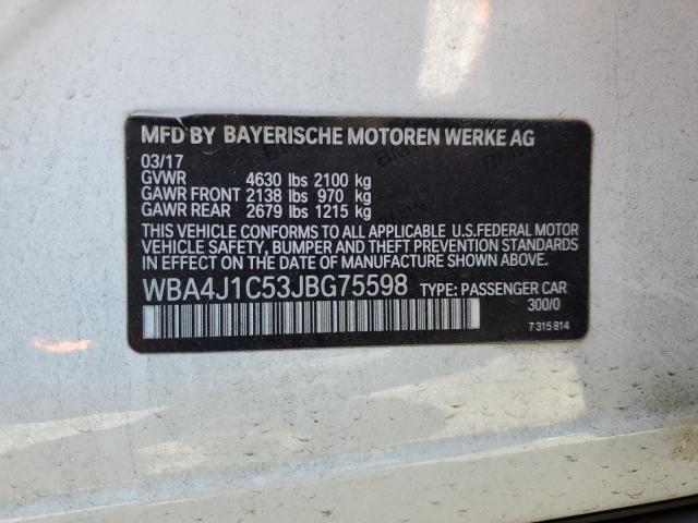 2018 BMW 430I GRAN WBA4J1C53JBG75598