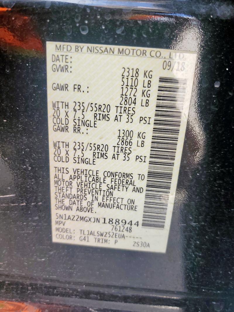 2018 NISSAN MURANO S - 5N1AZ2MGXJN188944