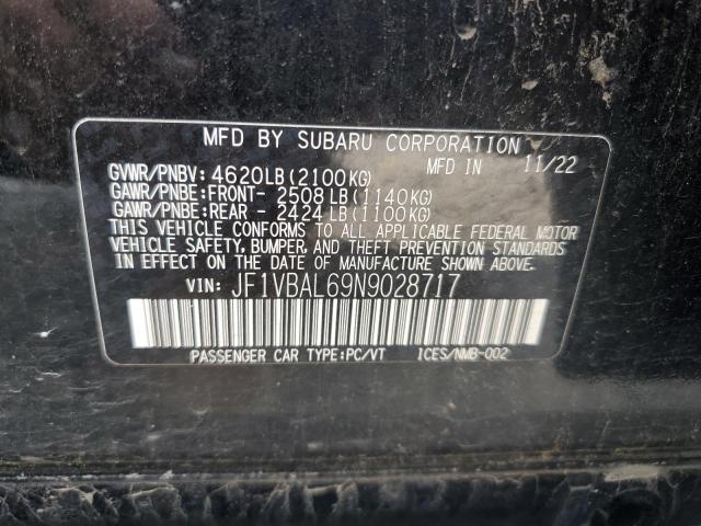 2022 SUBARU WRX LIMITE JF1VBAL69N9028717
