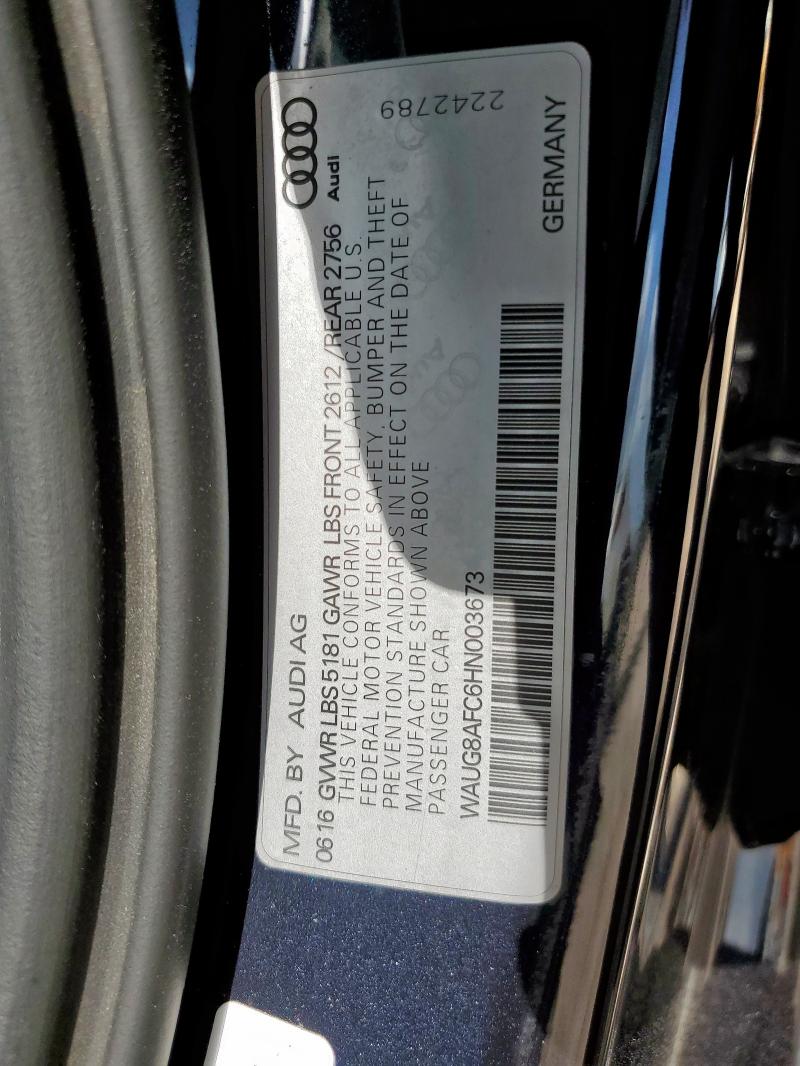2017 AUDI A6 PREMIUM WAUG8AFC6HN003673