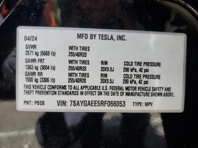 2024 TESLA MODEL Y 7SAYGAEE5RF066053