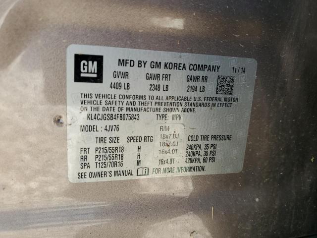 2015 BUICK ENCORE KL4CJGSB4FB075843