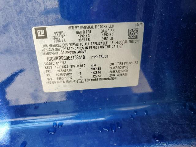 2014 CHEVROLET SILVERADO - 1GCVKREC9EZ168410