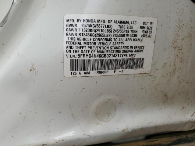 2016 ACURA MDX TECHNO 5FRYD4H46GB021421