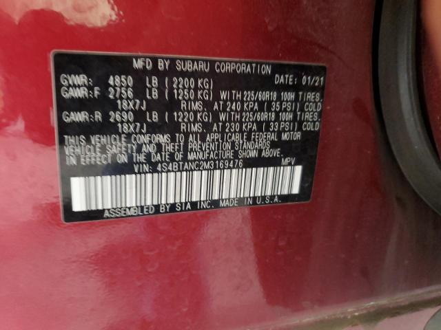 2021 SUBARU OUTBACK LI 4S4BTANC2M3169476