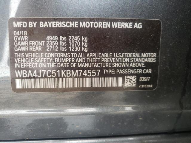2019 BMW 440XI GRAN - WBA4J7C51KBM74557