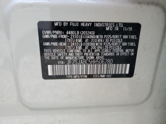 2017 SUBARU FORESTER 2 JF2SJABC5HH506280