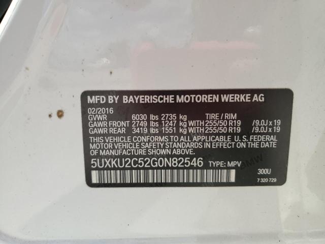 2016 BMW X6 XDRIVE3 5UXKU2C52G0N82546
