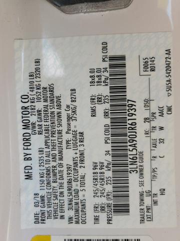 2018 LINCOLN MKZ PREMIE 3LN6L5A90JR619397