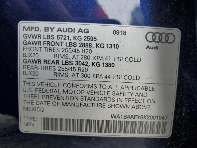 2019 AUDI SQ5 PREMIU WA1B4AFY8K2001947