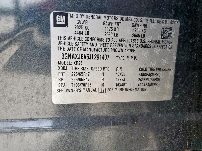 2018 CHEVROLET EQUINOX LT - 3GNAXJEV5JL291407