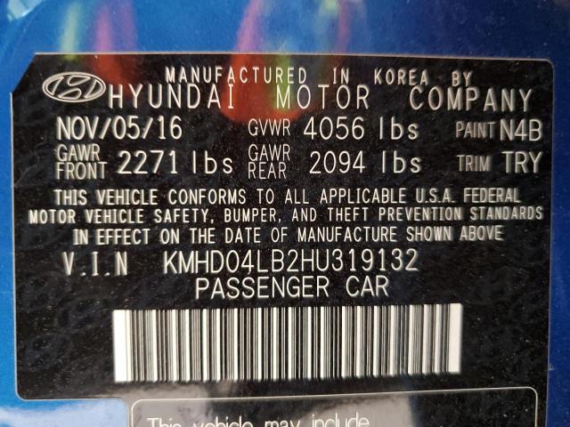 2017 HYUNDAI ELANTRA SP KMHD04LB2HU319132