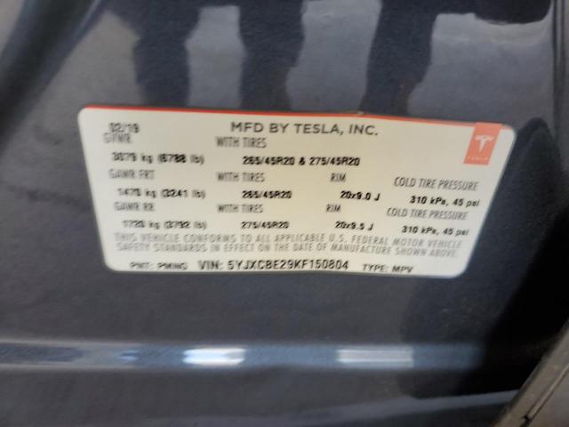 2019 TESLA MODEL X 5YJXCBE29KF150804