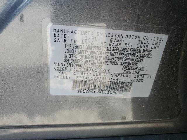 2020 NISSAN KICKS SV 3N1CP5CV4LL569036