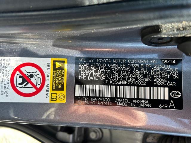 2015 LEXUS CT 200 JTHKD5BH8F2210032