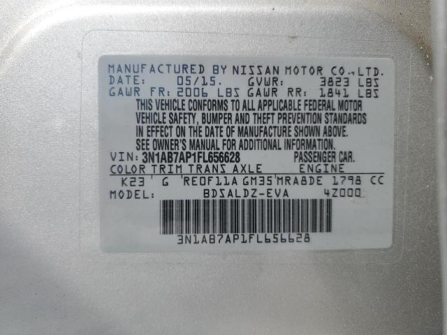 2015 NISSAN SENTRA S 3N1AB7AP1FL656628