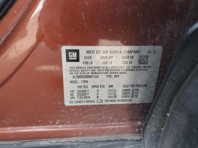 2021 CHEVROLET TRAILBLAZE - KL79MMS26MB011447